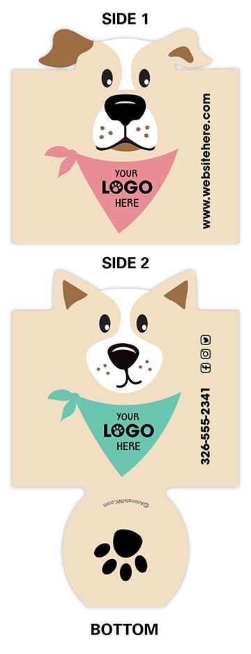 Dogs with Bandana (Beige, pink & mint) thumbnail