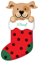 Holiday Stocking with Dog thumbnail