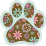 Floral Paw (brown and teal) thumbnail