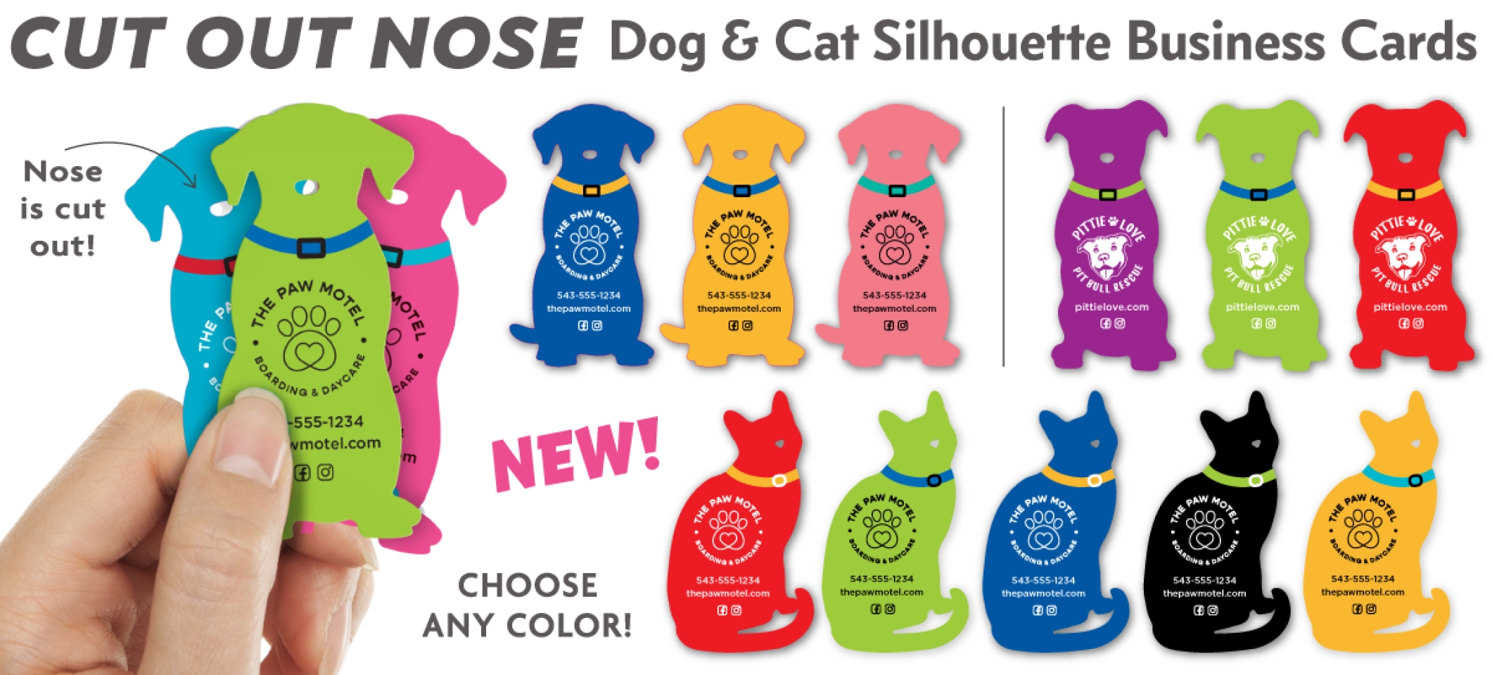Nose Cut Out silhouette cards