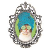 Spa Cat Mirror Frame (teal) thumbnail