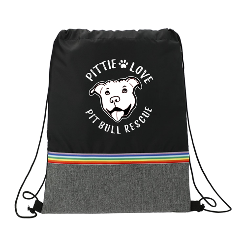 Recycled Rainbow Stripe Drawstring Bag thumbnail