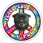 Peace, Love & Pugs (black) thumbnail